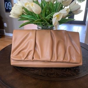 Express Rouched Faux Leather Clutch Bag NWT
